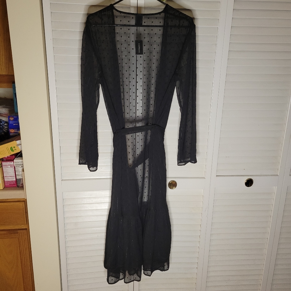Express Sheer Swiss Dot Kimono Cover-Up L/XL NWT - Picture 11 of 16
